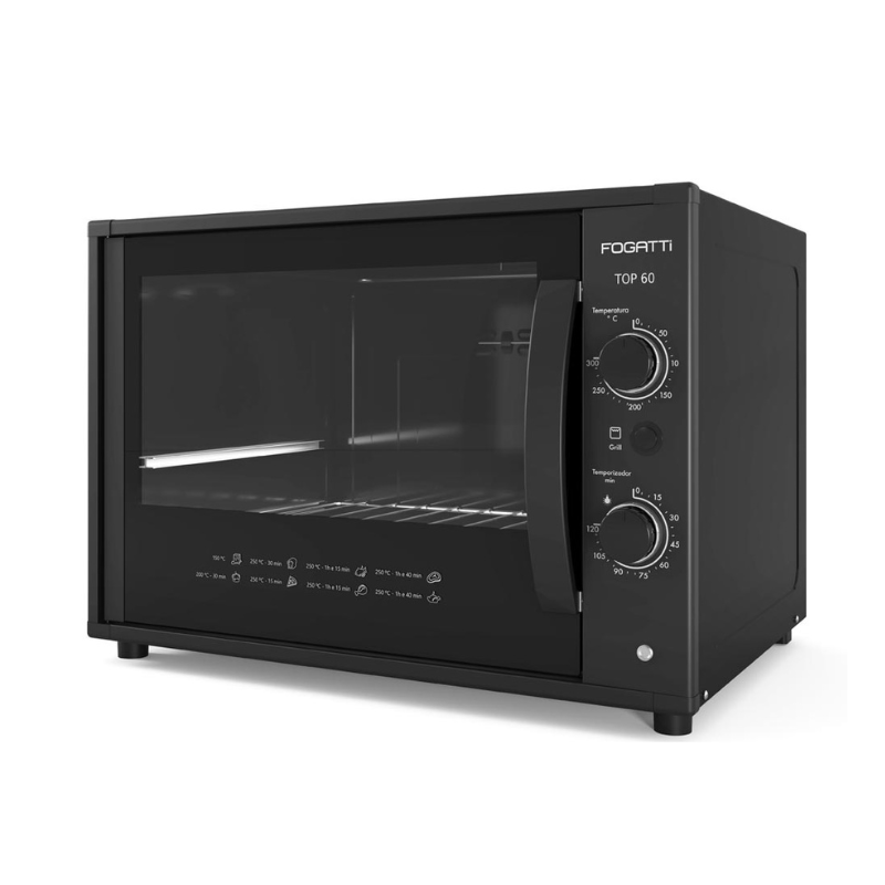 fogatti forno eletrico 60l 220v preto 4
