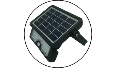 projetor de luz a energia solar 360 com sensor led 5w ip65 demi 6500k luz branca preto