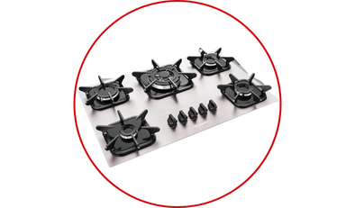 cooktop mueller 5 bocas de aluminio com queimador tripla chama mcg5bk 456
