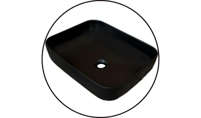 cuba de ceramica retangular preta para banheiro 50 5x39 5x13 cm domum 45 2