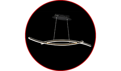 pendente bows led 614pb 50w bivolt preto 456