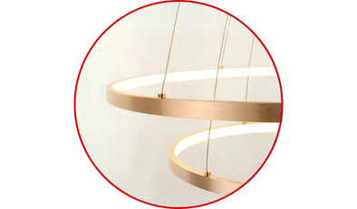 lustre pendente 05 arcos led 132w 3000k bivolt dourado domum 14 1