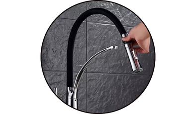 torneira gourmet monocomando 50cm flexivel preto com cromado domum4 895 2