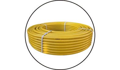 rolo 100m tubo para gas multicamada amarelo uv 16mm astra 546