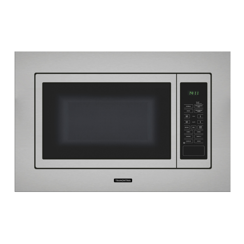 micro ondas de embutir inox easy 60 25 l em aco inox com acabamento acetinado 8 funcoes tramontina 16 2