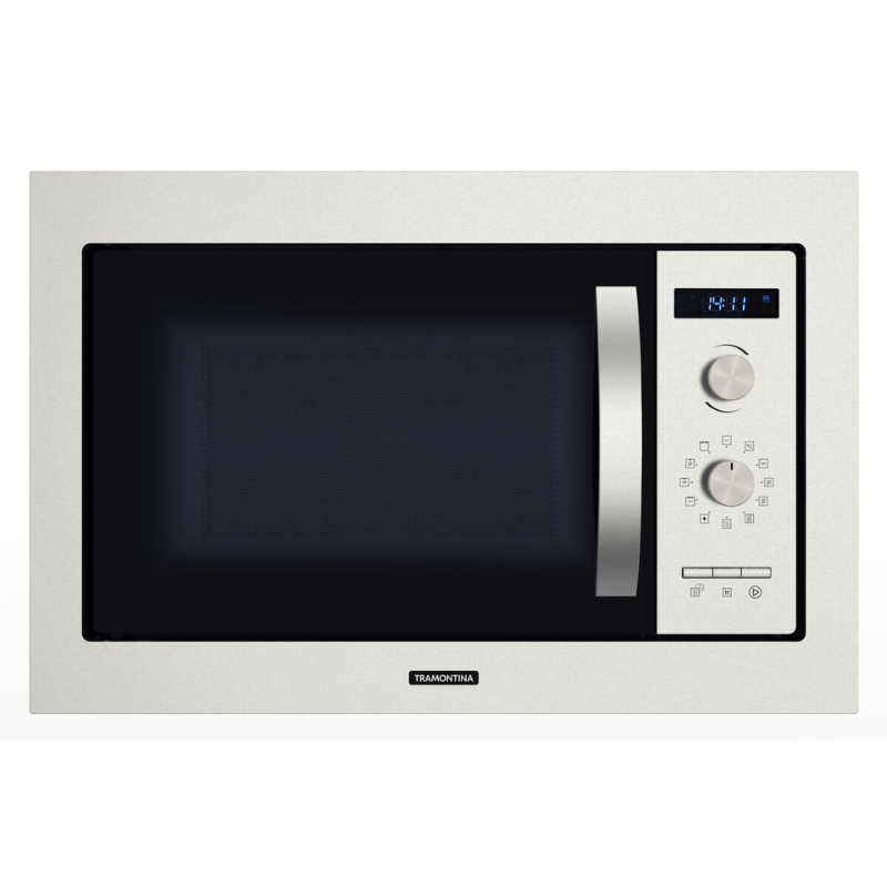 micro ondas de embutir inox cook 60 25 l em aco inox com acabamento acetinado 8 funcoes tramontina 16 4