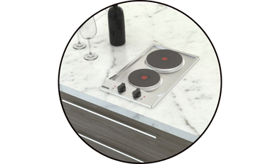 cooktop eletrico domino em aco inox com 2 placas termicas em ferro fundido tramontina 16 1