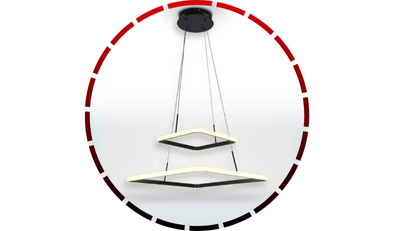 lustre pendente quadrado 02 arcos led 3000k preto domum 61 1