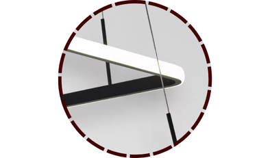 lustre pendente quadrado 02 arcos led 3000k preto domum 61 2