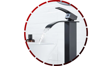 torneira banheiro monocomando bancada cascata preta bica alta domum 456 2