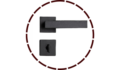 Fechadura para Banheiro Preta ZM Concept com Roseta Quadrada RQ1