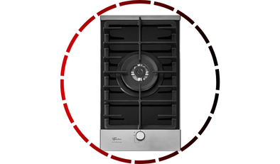cooktop a gas 1 boca tripla chama platinium com trempe de ferro fundido mesa vidro bivolt fischer45665