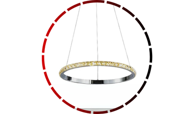 pendente coroa led dimerizavel 7431pc 24w bivolt cromado 65