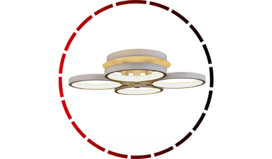 luminaria quatro circulos geometric led dimerizavel 634c bivolt 40w cromado 456