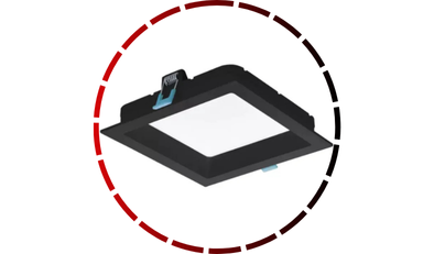 painel deep embutir quadrado recuado 18w 3000k preto stella4 65 1