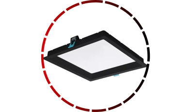 painel led embutir quadrado recuado 24w 4000k preto bivolt stella 456 2