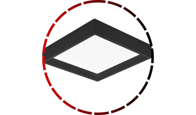 plafon sobrepor recuado deep 24w 4000k preto stella 564 1