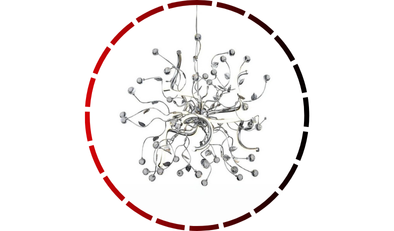 pendente medusa led dimerizavel 6466pc 45w bivolt cromado 456