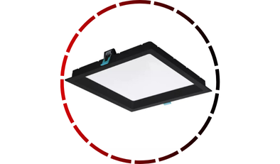 painel led embutir quadrado recuado 24w 3000k preto stella 456 2