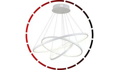 lustre pendente 3 arcos led 60w 3200k branco domum 465 1