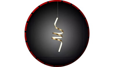 lustre pendente espiral dourado led 18w 3000k domum 456