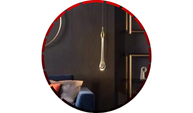 lustre pendente gota dourado 3w 3000k bivolt domum 56 1