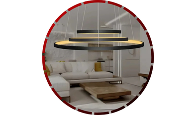 lustre pendente 3 arcos led 60w 3200k preto domum 456 1