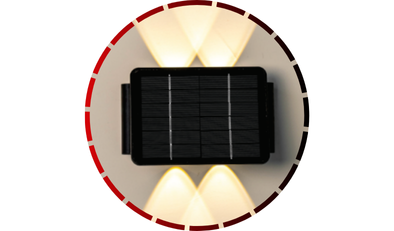 arandela led solar lia solar 70lm 3000k 4 fachos preta g light 42 1