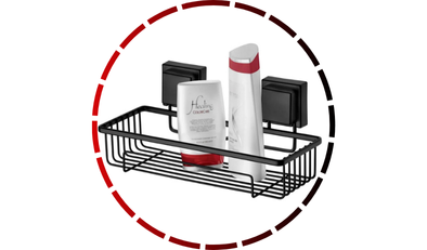 suporte para shampoo ventosa preto fosco future 456 2