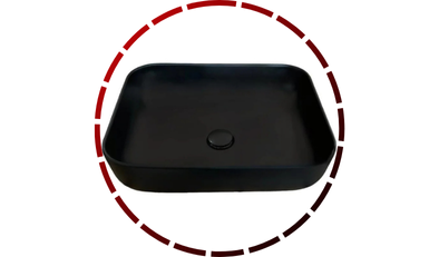 cuba de ceramica retangular preta para banheiro 50 5x39 5x13 cm domum 1