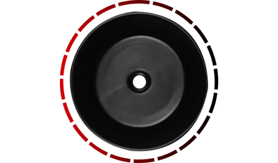 cuba de sobrepor banheiro ceramica 46x46x15 cm preta domum4 5 1