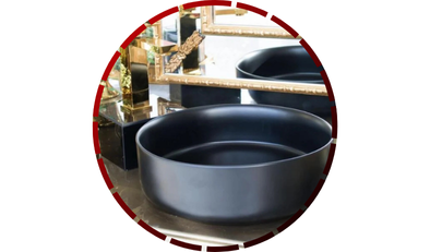 cuba de sobrepor banheiro ceramica 46x46x15 cm preta domum4 5 2