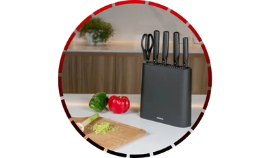 conjunto de facas action com suporte preto 6 pecas brinox 456 2