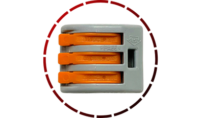 conector emenda 3 cond 222 413 caixa com 50 pecas cinza wago 456