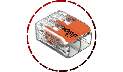 conector emenda 2 cond caixa com 100 pecas transparentes wago 45