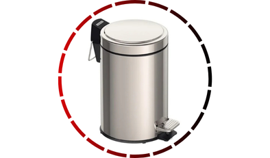 lixeira com pedal brasil em aco inox com acabamento polido e balde interno 3 l tramontina 45 1