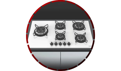 cooktop a gas penta side plus em vidro temperado branco 5 queimadores tramontina 6 2