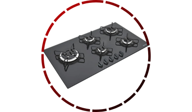 cooktop a gas penta side plus em vidro temperado preto com 5 queimadores tramontina 45 1