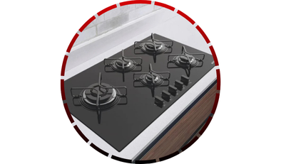 cooktop a gas penta side plus em vidro temperado preto com 5 queimadores tramontina 45 2