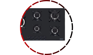 cooktop a gas penta side plus em vidro temperado preto com 5 queimadores tramontina 45 3