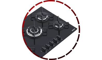 cooktop a gas penta em vidro temperado preto com 5 queimadores tramontina 45 1