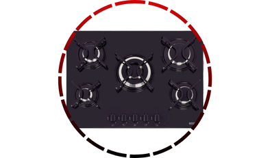 cooktop a gas penta em vidro temperado preto com 5 queimadores tramontina 45 3