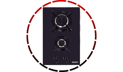cooktop a gas domino em vidro temperado preto com 2 queimadores tramontina 456 1
