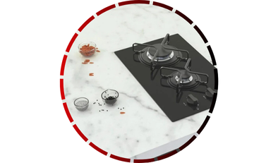 cooktop a gas domino em vidro temperado preto com 2 queimadores tramontina 456 2