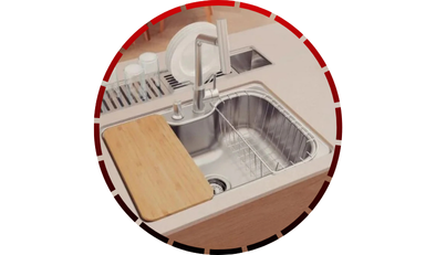 cuba morgana 60 fx undermount em aco inox acetinado com acessorios tramontina 45 2