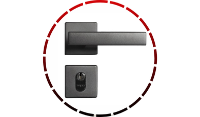 fechadura externa preta com roseta quadrada zm concept rq1 408 40ce ccz 55 ep pado 41