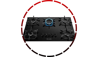 cooktop 5 bocas com ultra chama bivolt preto mueller 45 3