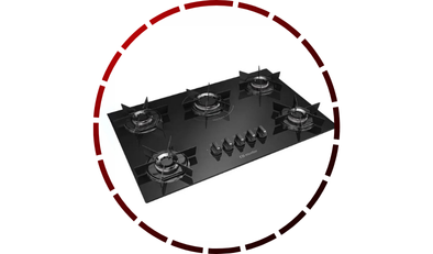 cooktop 5 bocas a gas mesa de vidro ultra chama mcg5bb bivolt mueller45 3