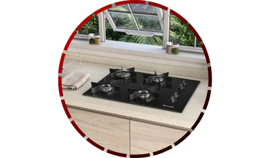 cooktop 4 bocas a gas mesa de vidro ultra chama mcg4bb bivolt mueller4 5 1