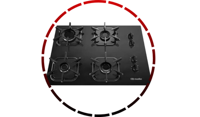 cooktop 4 bocas com queimador ultra chama preto 220v mueller 45 2
